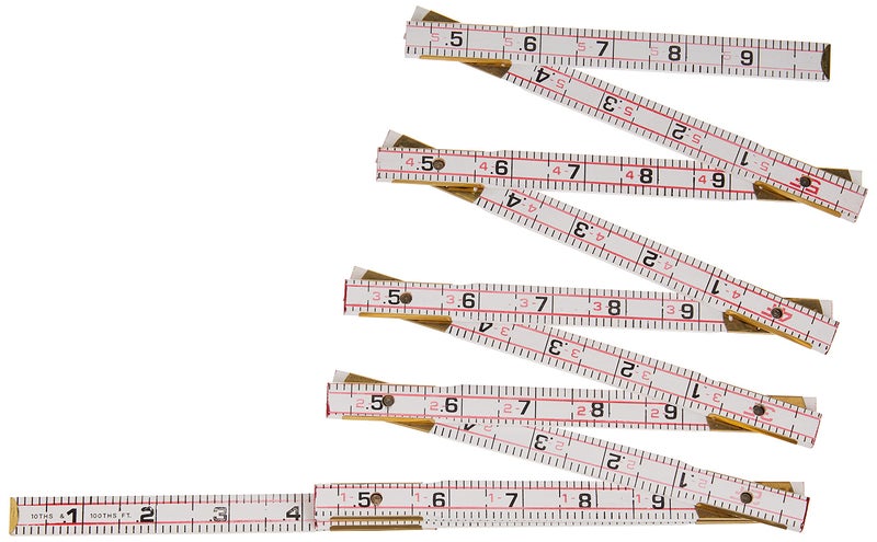 Lufkin مسطرة المهندس الخشبية كريسنت لوفكين 5/8" × 6' نهاية حمراء® - 1066DN ، أبيض - Image 2